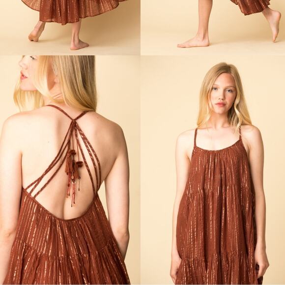 Ulla Johnson Samara High Low Sleeveless Gauze Maxi Dress Copper 0 Women’s - Picture 12 of 12